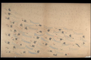 Gruppe von Menschen, die synchron in einem umgrenzten Gewässer schwimmen und Bewegung und Energie vermitteln.