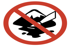 Ein rotes und weißes Verbotsschild mit einem Messer in der Mitte, das anzeigt, dass Messer nicht erlaubt sind.