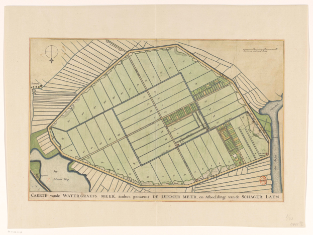 Ein altes Stadtplan von einer Stadt mit zahlreichen Gebäuden, das die Stadtplanung detailliert, begleitet von beschreibendem Text.