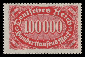 Roter Stempel mit "Deutsches Reich"-Text auf schwarzem Hintergrund.