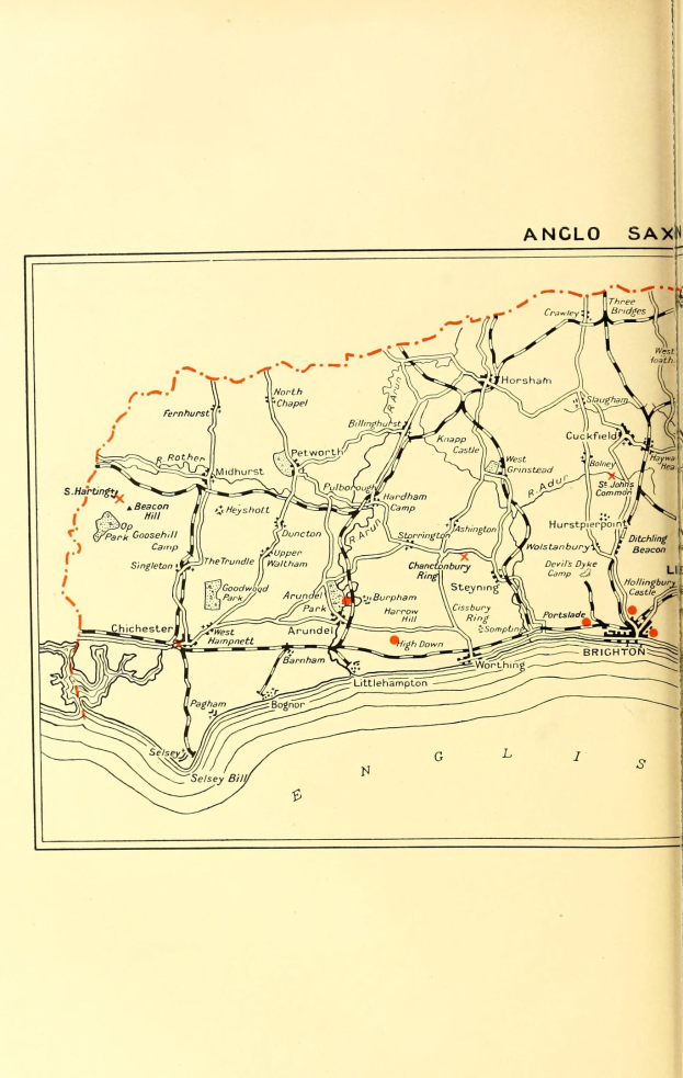 Offenes Buch mit detaillierter Karte, die Straßen, Autobahnen und beschriftete geografische Merkmale einschließlich Städte und Ortschaften zeigt.