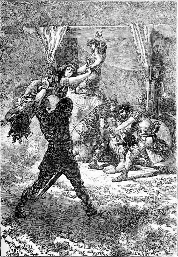 Eine Schwarz-Weiß-Illustration zeigt einen Mann, der von einer Gruppe von Menschen attackiert wird, mit einem menschlichen Gesicht in der Mitte und Text unten.